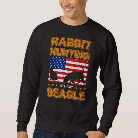Dog Beagle Rabbit Hunter Usa Flag H Trui (Voorkant)