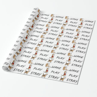 Dog Beagle WAKE PLAY STRAY Cadeaupapier