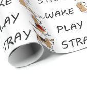 Dog Beagle WAKE PLAY STRAY Cadeaupapier (Rol Hoek)