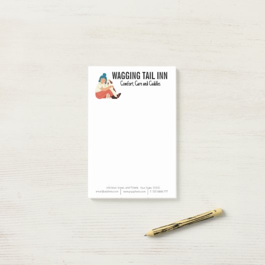 Dog Bed en Breakfast Business Custom Post-it® Notes (Op bureau)