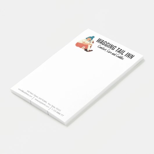 Dog Bed en Breakfast Business Custom Post-it® Notes (Schuin)