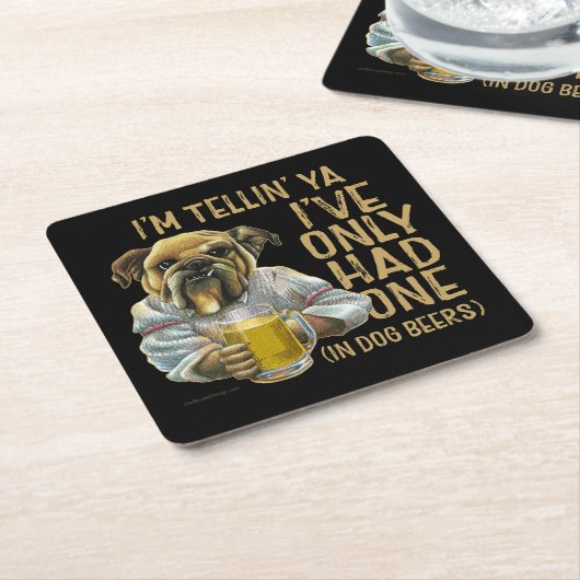 Dog Beers Square Paper Onderzetter (Schuin)