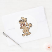 Dog Begging Ronde Sticker (Envelop)