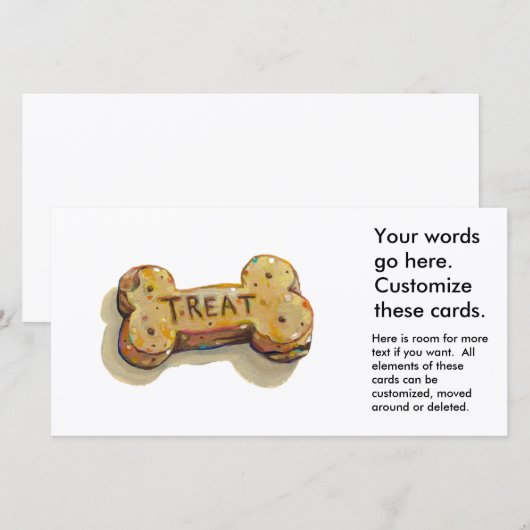 Dog behandelt kaarten voor honden partijen eveneme (Voorkant / Achterkant)