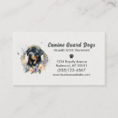 Dog Behavior Training Pet Service Floral Visitekaartje (Voorkant)