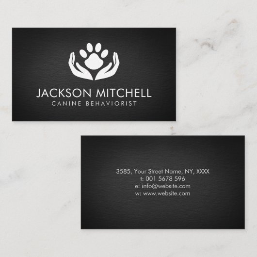 Dog behaviorist Black and white Visitekaartje (Voorkant / Achterkant)