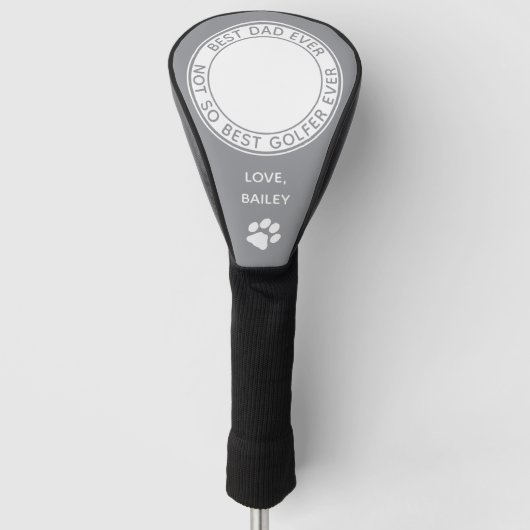 Dog Best Pap Ever Gray Funny Foto Golfheadcover (Voorkant)