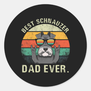 Dog Best Schnauzer Pap Oost Shirt Fathers Ronde Sticker