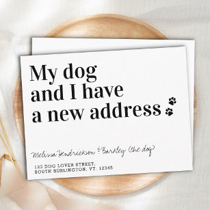 Dog Bewegend Nieuw Adres wij hebben Aankondiging P Briefkaart