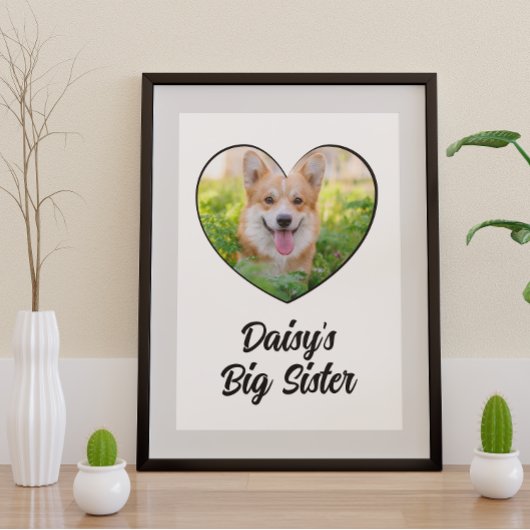 Dog big zus gepersonaliseerde foto poster