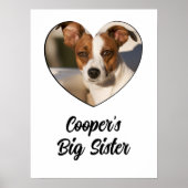 Dog big zus personaliseerde foto & tekst poster (Voorkant)