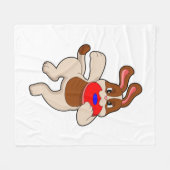 Dog bij afspelen fleece deken (Voorkant (Horizontaal))