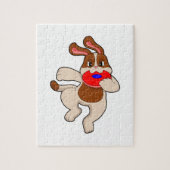 Dog bij afspelen legpuzzel (Verticaal)