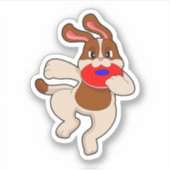 Dog bij afspelen sticker (Voorkant)