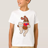 Dog bij afspelen t-shirt (Voorkant)