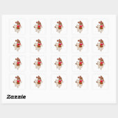 Dog bij afspelen vierkante sticker (Vel)