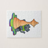 Dog bij Chess met Chess Legpuzzel (Horizontaal)