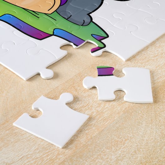 Dog bij Chess met Chess Legpuzzel (Zijkant)