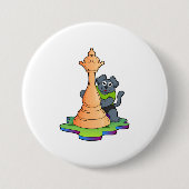 Dog bij Chess met Chess Ronde Button 7,6 Cm (Voorkant)