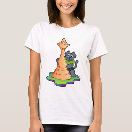 Dog bij Chess met Chess T-shirt (Voorkant)