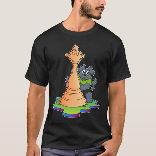 Dog bij Chess met Chess T-shirt (Voorkant)