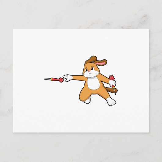 Dog bij Darts met Dart.PNG Briefkaart (Voorkant)
