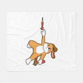 Dog bij Darts met Dart.PNG Fleece Deken (Voorkant (Horizontaal))