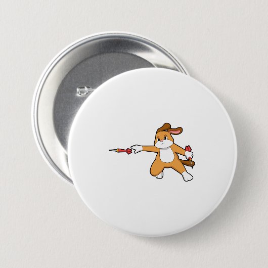 Dog bij Darts met Dart.PNG Ronde Button 7,6 Cm (Voorkant /achterkant)