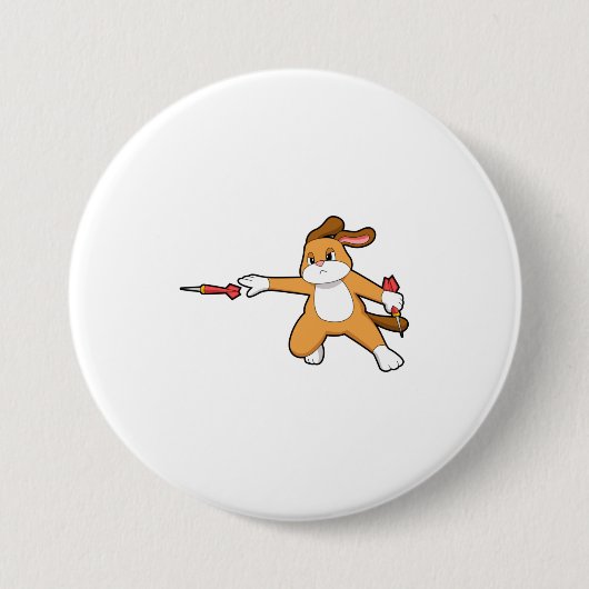 Dog bij Darts met Dart.PNG Ronde Button 7,6 Cm (Voorkant)