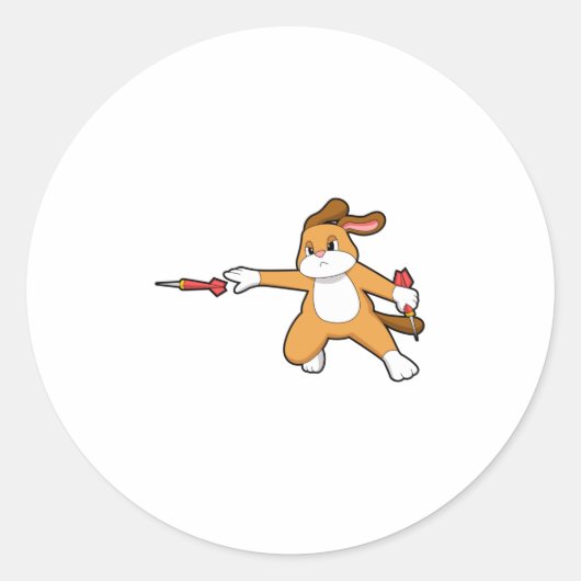 Dog bij Darts met Dart.PNG Ronde Sticker (Voorkant)