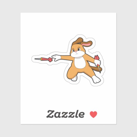 Dog bij Darts met Dart.PNG Sticker (Vel)