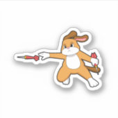 Dog bij Darts met Dart.PNG Sticker (Voorkant)