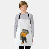 Dog bij Fitness met Dumbbell Schort (Gedragen)