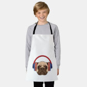 Dog bij Muziek met Hoofdtelefoon Schort (Gedragen)