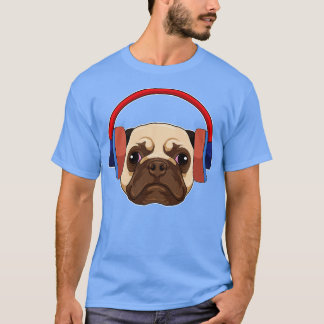 Dog bij Muziek met Hoofdtelefoon T-shirt
