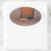 Dog bij Rest Oval Stickers (Tas)