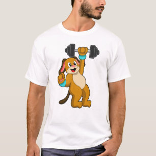 Dog bij Sterke training met Dumbbell T-shirt