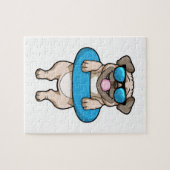 Dog bij zwemmen met draaiende ring legpuzzel (Horizontaal)