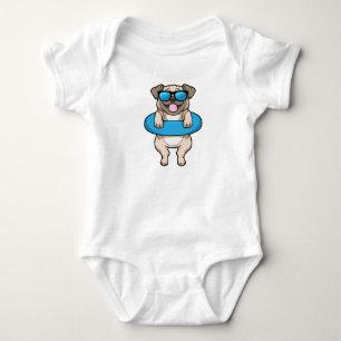 Dog bij zwemmen met draaiende ring romper