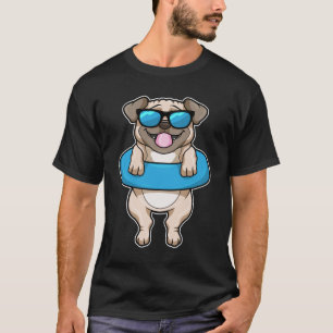 Dog bij zwemmen met draaiende ring t-shirt
