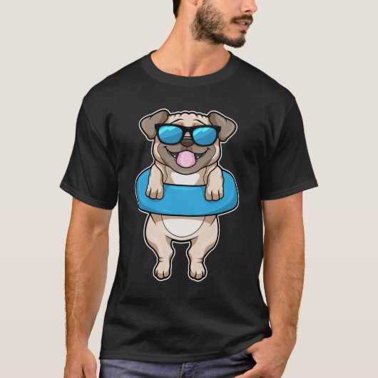 Dog bij zwemmen met draaiende ring t-shirt (Voorkant)