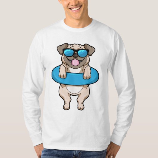 Dog bij zwemmen met draaiende ring t-shirt (Voorkant)