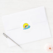 Dog bij zwemmen met zwembril ronde sticker (Envelop)