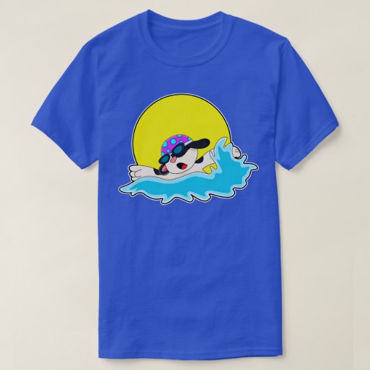 Dog bij zwemmen met zwembril t-shirt (Design voorkant)