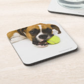 Dog bijten tennisbal onderzetter (Linkerzijde)