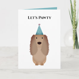 Dog Birthday Card, Laten we Pawty Cocker Spaniel Kaart