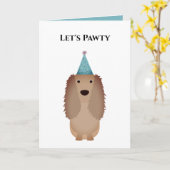 Dog Birthday Card, Laten we Pawty Cocker Spaniel Kaart (Gele Bloem)