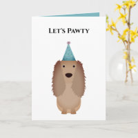 Dog Birthday Card, Laten we Pawty Cocker Spaniel