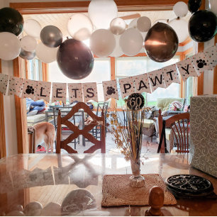 Dog Birthday Fun Polka Dot Paws Party Banner