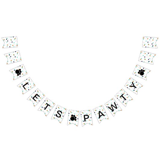 Dog Birthday Fun Polka Dot Paws Party Banner (Alle)